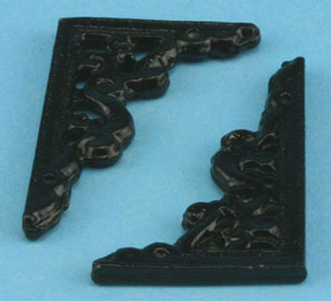 Dollhouse Miniature Bracket Large 2Pcs Black